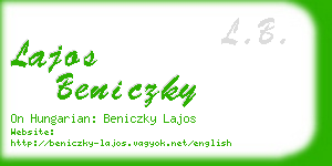 lajos beniczky business card